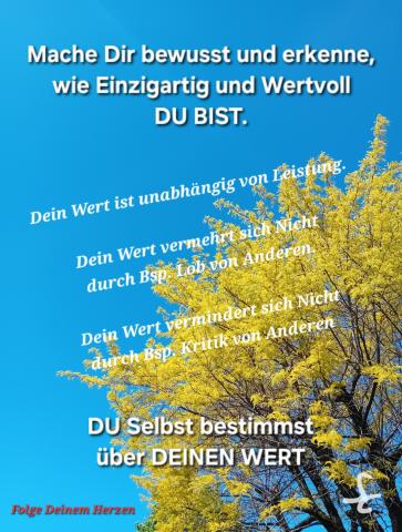 Du Selbst bestimmst über Deinen Wert