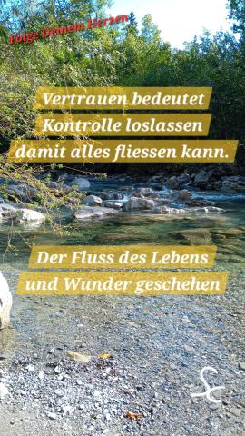 Vertrauen bedeutet Kontrolle loslassen damit alles fließen kann